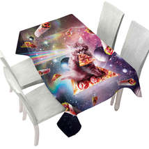 Cool Funny Outer Space Taco Burrito Pizza Cat Tablecloth - $51.95 CAD+