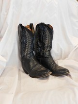 Vintage Tony Lama Black Exotic Leather Cowboy Boots 8 EE - £11.00 GBP