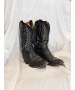 Vintage Tony Lama Black Exotic Leather Cowboy Boots 8 EE - £11.87 GBP