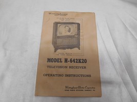 Old Vtg 1956 Westinghouse Television Receiver T.V. Operating Instruction Manual - £31.64 GBP