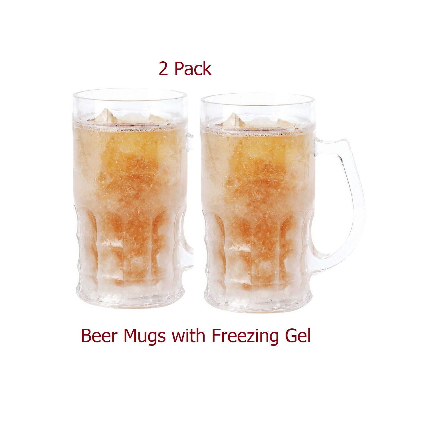 Beer Mug with Freezing Gel (2 Pack) 14oz (Gifts under $50) - £27.52 GBP