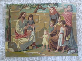Jesus With The Little Children Paint By Number Painting - 24&quot; X 18&quot; - £23.62 GBP