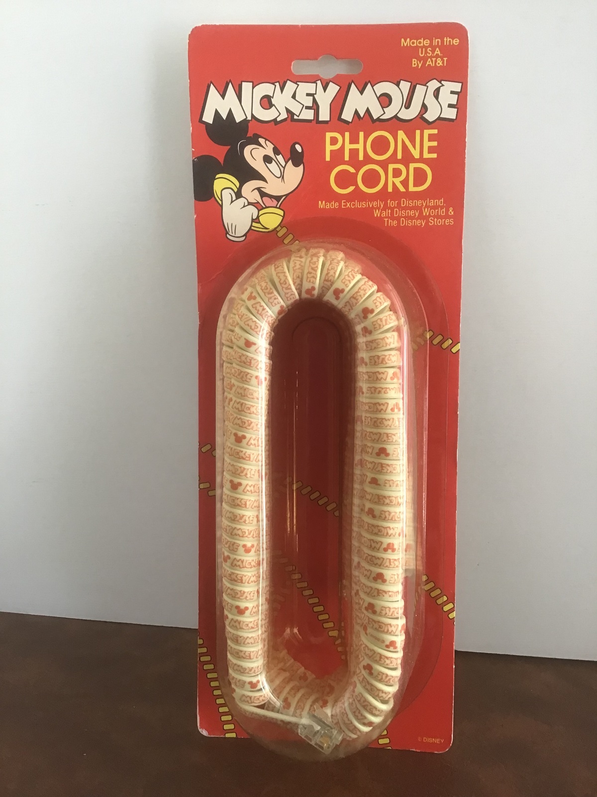 Disney Mickey Mouse Phone Cord - Vintage Disney Store, Walt Disney World... - $20.00