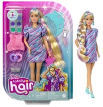 Barbie Totally Hair Star-Themed Doll 8.5&quot; Fantasy Hair 15 Fashion 8 Color Change - £35.39 GBP