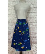 Skirt Handmade Wrap Midi A-line Blue Whales Patch Pockets Lined Waist 28-36 - £38.37 GBP