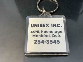 Vintage Promo Keyring Unibex Inc Keychain Bl Hochelaga Montreal Ancien Porte-Clé - £6.19 GBP