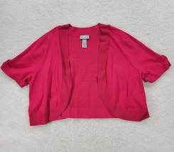 Catherines Open Front Cardigan Bolero Lightweight Plus Sz 1 Pink 18 20 S... - $18.50