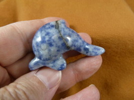 (Y-DOL-SW-572) blue white DOLPHIN GEMSTONE porpoise carving FIGURINE dol... - £12.12 GBP
