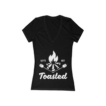 Let&#39;s Get Toasted Black and White Camping Design T-Shirt - £17.33 GBP+
