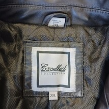 Brown Leather Jacket Women's Size 2XL Excelled Collection Classy Buttons Pockets image 3