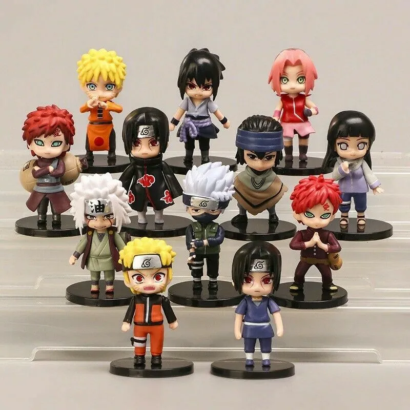 Toys Naruto Kakashi Sakura Sasuke Model Doll 12Pcs Action Figure Figurines Gift - £36.16 GBP
