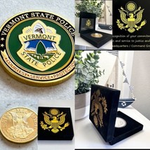 Vermont State Police Challenge Coin With Special Velvet Case - £20.59 GBP