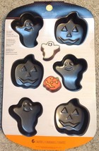 WIlton Halloween Mini Cake Baking Pan  Ghost Pumpkin 6 Cavity New - £13.49 GBP