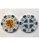 SCOTLAND SALTIRE AND SCOTLAND RAMPANT LION POKER CHIP GOLF BALL MARKERS - $111.05 MXN