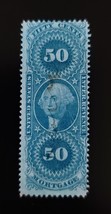 1862 50c U.S. Internal Revenue, First Issue, Mortgage, Washington, Blue,... - $2.77 CAD