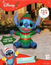 DISNEY 886365 STITCH AS A CHRISTMAS ELF AIRBLOWN INFLATABLE 4.5' - NEW! - $32.98