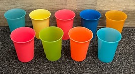 Tupperware #109 Sippy Cup Bell Tumblers ~ Lot of 9 Assorted Colors (No Lids) - £15.45 GBP