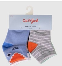 Cat &amp; Jack Shark Print 6 Pack Low Cut Socks  2T-3T Shoe Size 5-8 - $9.99