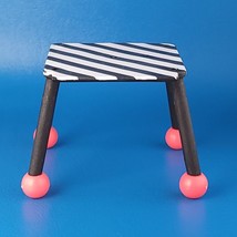 LOL Surprise Dollhouse Mansion Side Table Black White Striped Patio Furniture - £3.94 GBP