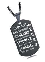 to My Son Dog Tag Necklaces Black Plated Stainless - $55.14