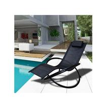 Zero Gravity Portable Foldable Rocking Chair Recliner Black - £112.01 GBP