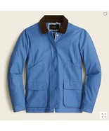 New J Crew Women Delphinium Blue Long Sleeve Pocket Collar Barn Jacket S M - £63.74 GBP