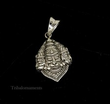 God hanuman pendant 925 sterling silver god idol teen mukhi or three face ssp994 - £27.21 GBP