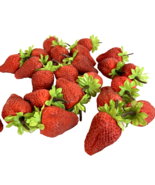 Vintage Resin Red Strawberries with Silk Greens Lot of 23 - $12.34