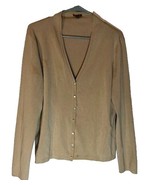 Ann Taylor Coprcore Business Casual Silk Blend Beige Button Up Cardigan ... - $15.88