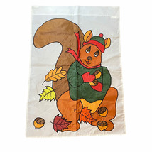 Vintage Yard Banner Evergreen Flag Enterprises Squirrel Fall Autumn 28x4... - $10.80