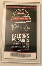 NFL Falcons vs Saints 1/1/2017 Georgia Dome Final Year 1992-2017 - £15.68 GBP