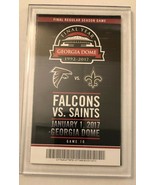 NFL Falcons vs Saints 1/1/2017 Georgia Dome Final Year 1992-2017 - $19.79