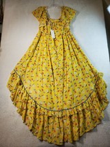 Love Shack Fancy Sheath Dress Women Size 8 Yellow Floral Square Neck NWT $345 - £109.38 GBP