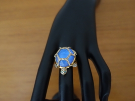 KATE SPADE NEW YORK GOLD PARADISE FOUND ROYAL BLUE TURTLE RING. SIZE 7, NWT - £59.25 GBP