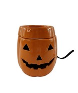 Orange Ceramic Pumpkin Spooky Jack O Lantern Electric Wax Warmer - $239.70 MXN