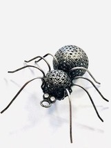 Spider Brooch, antiqued silver spider pin, insect brooch, gothic jewelry, filigr - £11.37 GBP