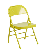 HERCULES COLORBURST Twisted Citron Metal Folding Chair, Triple Braced - $112.52 CAD