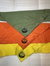 1977 Caribbean Jamboree Neckerchief 3 Colors Green Orange &amp; Yellow - £19.81 GBP