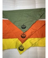 1977 Caribbean Jamboree Neckerchief 3 Colors Green Orange &amp; Yellow - £19.54 GBP