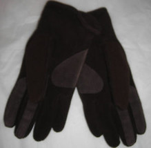 Isotoner Mens Brown Gloves with Leather Pads M/L - $20.00