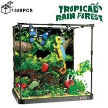 1358PCS Tropical Rain Forest Butterfly Chameleon Building Blocks Bricks ... - £54.46 GBP