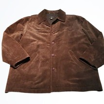J.Crew Heavy Brown Suede Leather w Wool Lining Jacket Size L Large - £143.52 GBP