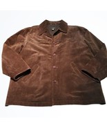 J.Crew Heavy Brown Suede Leather w Wool Lining Jacket Size L Large - £141.42 GBP