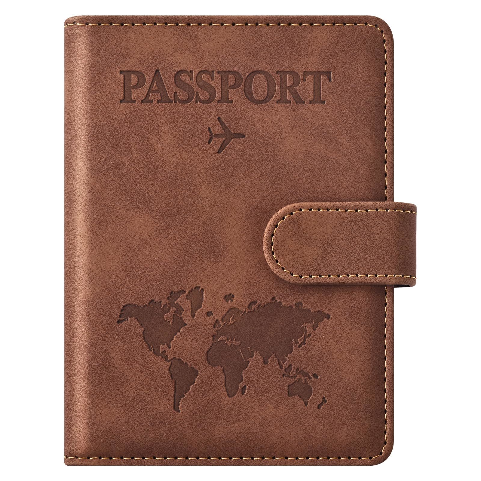 Eoehro Passport Holder for Travel Essentials, Passport Wallet Cover Case for Tr
