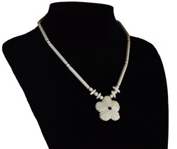 Carved Bone Beaded Pendant Necklace - £31.97 GBP