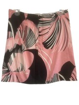 Elie Tahari Straight Pencil Skirt Size 2 Black PinkTropical Print Lined - $11.42