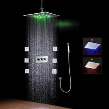 High-pressure water Saving Best LED Shower Stainless Steel 16&quot;, Matt Black - £1,152.00 GBP