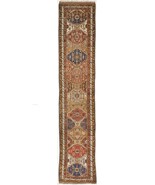 Genuine Hand knotted authentic antique runner rug. 3&#39;4&quot;x 15&#39;10&quot; - £3,697.39 GBP