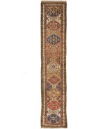 Genuine Hand knotted authentic antique runner rug. 3&#39;4&quot;x 15&#39;10&quot; - $4,706.45