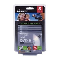 Memorex Mini DVD-R 8cm, 1.4GB Disc, with Jewel Box, 5 Pack - £35.10 GBP